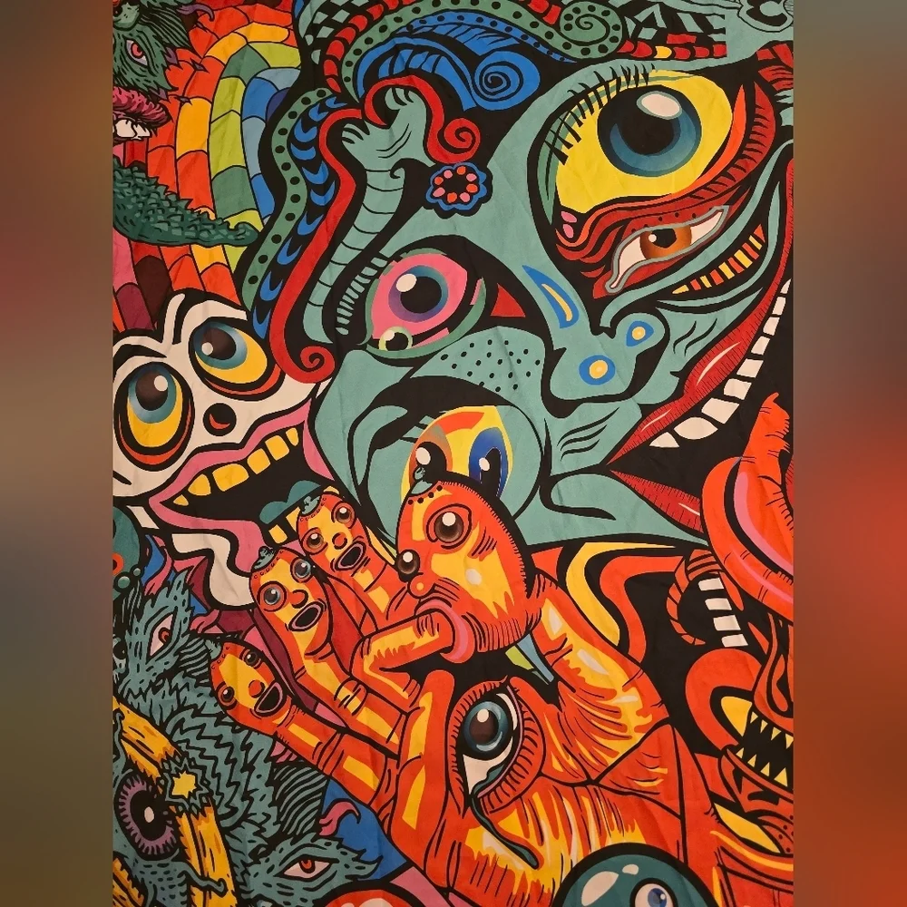Colorful Monsters Eyeballs Wall Tapestry